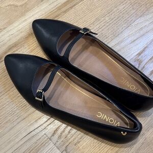 Vionic Black Mary Jane Flats with Strap